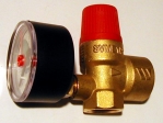 Sicherheitsventil 1/2"  2,5 bar f�r Heizungsanlagen mit Manometer