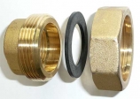 Verschraubung mit Flansch  1" Messing