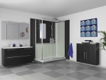 Kinedo Kpl.-Dusche Kinemagic Design für Badewannenaustausch, Eck-Ausführung halbhoch mit offenem Einstieg Kinedo Kpl.-Dusche Kinemagic Design für Badewannenaustausch, Eck-Ausführung halbhoch mit offenem Einstieg