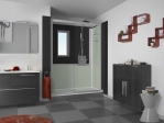 Kinedo Kpl.-Dusche Kinemagic Design für Badewannenaustausch, Nischen-Ausführung halbhoch mit offenem Einstieg Kinedo Kpl.-Dusche Kinemagic Design für Badewannenaustausch, Nischen-Ausführung halbhoch mit offenem Einstieg