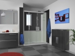 Kinedo Kpl.-Dusche Kinemagic Design für Badewannenaustausch, Nischen-Ausführung halbhoch mit Tür Kinedo Kpl.-Dusche Kinemagic Design für Badewannenaustausch, Nischen-Ausführung halbhoch mit Tür
