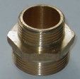 Messing Reduzier - Doppelnippel  1 x 3/4" AG