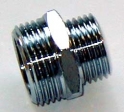 Reduzier-Doppelnippel 1/2 x 3/8", verchromt