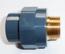 PVC-U  �bergangs-Muffennippel 20mm x 1/2'' AG, Rotguss