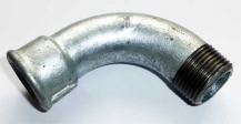 Temperguss Fitting Bogen, lang  1/8'' IG-AG verzinkt  Nr. 1