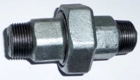 Temperguss Fitting Verschraubung, konisch dichtend 3/8'' AG-AG verzinkt  Nr. 344