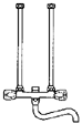 Zweigriff-Niederdruckarmatur, Sp�le/Waschtisch<br>f�r �bertischanschlu�