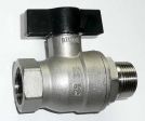 Edelstahl-Kugelhahn mit Fl�gelgriff mit 1/4" Innengewinde und Au�engewinde