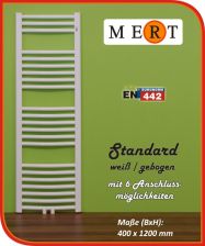 MERT Standard Badheizk�rper gebogen 400x1200mm