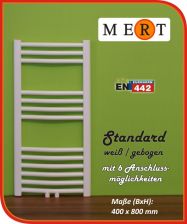 MERT Standard Badheizk�rper gebogen 400x800mm
