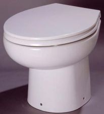 Kpl. Keramik-WC Sanimarin Comfort, weiss,  mit integrierter Kleinhebeanlage, Wassersp�lung, Pumpe, f�r Garten, Boot, Wohnmobil - 12 V