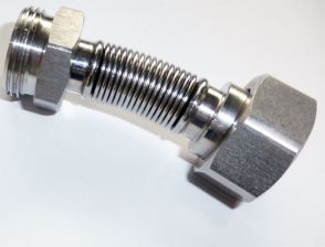 Flexibler Anschlu� f�r Heizk�rper aus Edelstahlflexwellrohr mit Innen/Au�engewinde