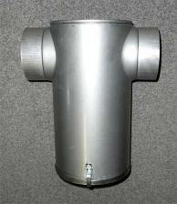Edelstahl-Abgas-Schalld�mpfer  130mm  T-Form