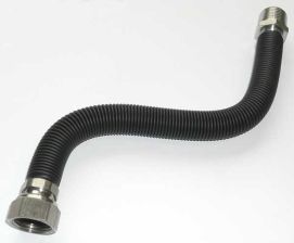 Edelstahl - Flexwellrohr 1/2''  ausziehbar von 75 - 91 mm mit PVC- Ummantelung