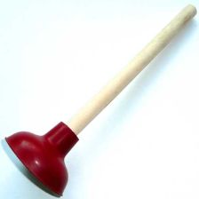 Gummi-Ausgu�reiniger mit Holzstiel, klein 115mm