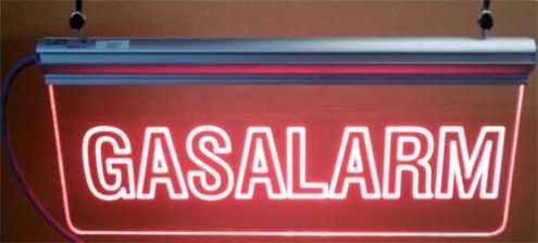 Gasalarm - LED-Warntransparent 230 V f�r Innen und Au�enbereich