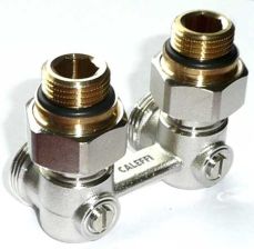 Hahnblock 1/2''x3/4'' Eckform, f�r Zweirohrsystem