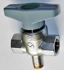 TECO Kugelhahn mit Fl�gelgriff mit Innengewinde 1/2'' und F�hleranschlu�, matt verchromt