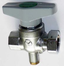 TECO Kugelhahn mit Fl�gelgriff mit Innengewinde 1/2'', �berwurfmutter 3/4'' und F�hleranschlu�, matt verchromt