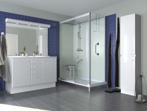 Kinedo Kpl.-Dusche Kinemagic Royal f�r Badewannenaustausch, Eck-Ausf�hrung hoch mit offenem Einstieg