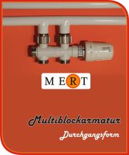 Ecam Heizk�rper-Anschlussarmatur Multiblock Set Weiss, Durchgangsform