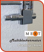 Oventrop  Heizk�rper-Anschlussarmatur Multiblock Set Chrom, Eckform