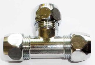 T - Quetschverschraubung 8x8x8mm verchromt