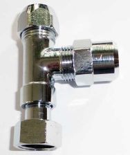 T - Anschlu� Quetschverschraubung 3/8'' x 10mm verchromt