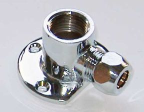 Wandscheibe mit Quetschverschraubung 10mm x 1/2'' IG verchromt