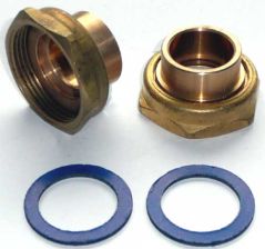 Pumpenverschraubung Messing, 28mm L�tanschlu� mit 1�'' �berwurmutter