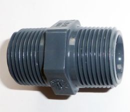 PVC-U  Gewinde-Doppelnippel 3/8'' AG