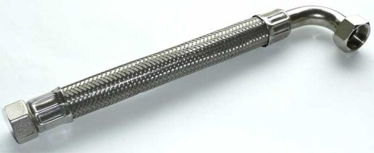 Panzerschlauch 1/2'' IG x 300 mm mit Bogen 90� mit �berwurf