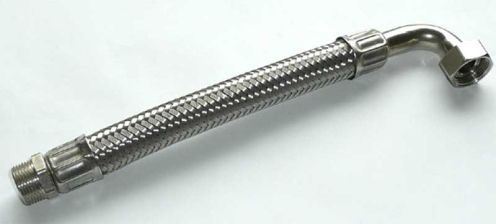 Panzerschlauch 1/2''  AG x 300 mm mit Bogen 90� mit �berwurf