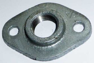 Temperguss Fitting Gewindeflansch Oval 1/2'' IG verzinkt  Nr. 320