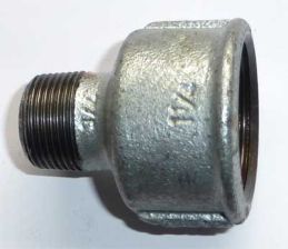 Temperguss Fitting Reduziermuffe 1/4''x1/8'' IG-AG verzinkt  Nr. 246