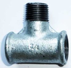 Temperguss Fitting T-St�ck 3/8'' IG-AG-IG verzinkt  Nr. 133
