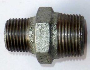 Temperguss Fitting Reduzier - Doppelnippel 1/4''x1/8'' verzinkt  Nr. 245