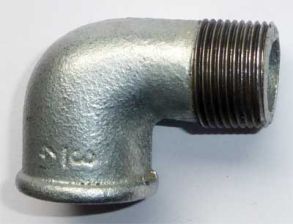 Temperguss Fitting Winkel 90� 1/8'' IG - AG verzinkt  Nr. 92