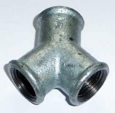 Temperguss Fitting Y - Verteiler 3/8''' IG verzinkt  Nr. 220