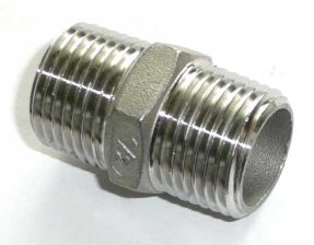 Edelstahl  Sechskant-Doppelnippel 1/8''