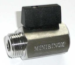 Mini-Binox Edelstahl - Kugelhahn mit Hebel 1/8'' Innen- und Au�engewinde