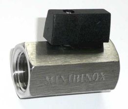 Mini-Binox Edelstahl - Kugelhahn mit Hebel 1/8'' Innengewinde