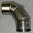 Edelstahl-Abgasrohrbogen  150mm